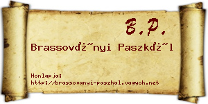 Brassoványi Paszkál névjegykártya